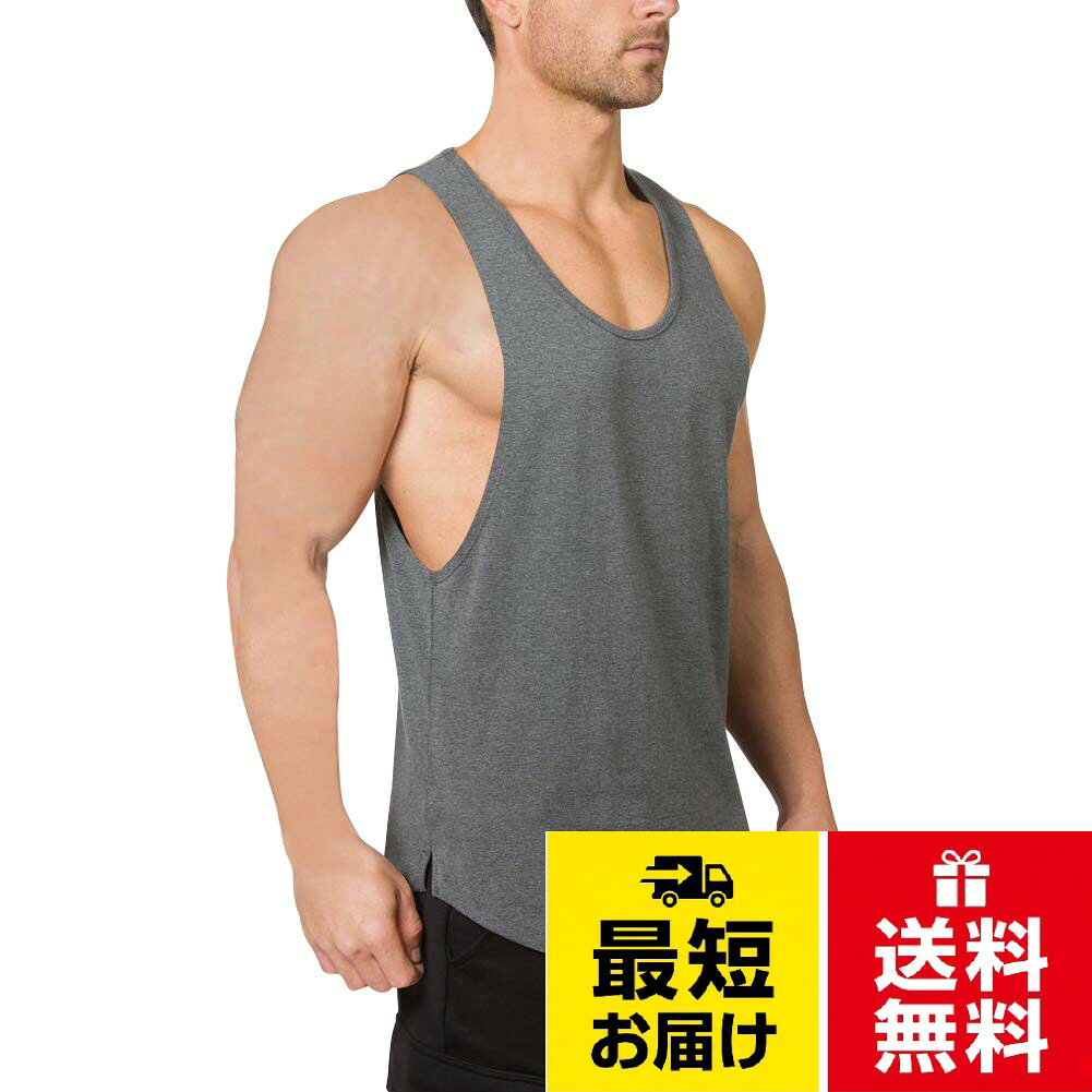 【送料無料】[メチーエング] タンクトップ 2枚組 メンズ トレーニング ノースリーブ 筋トレ フィットネス スポーツウェア