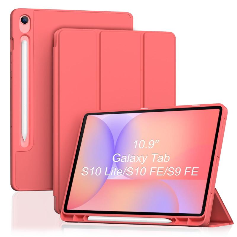 ProCase Galaxy Tab S10 Lite/S10 FE/S9 FE 10.9-Inch 弾性のあるTPUバック 耐衝撃 三つ折り スタンド スマートカバー
