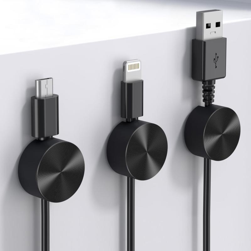 Maveek 超強磁力 マグネットケーブルホルダー 新型 磁 力 ホルダー ケーブルクリップ ケーブル管理システム 落下 紛失 防止 メタルプレート付き 両面テープ 多用途 粘着可能 工具不用 ケーブ