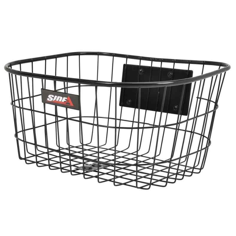 Side A(サイドエー) 自転車用 前カゴ 大容量 FH-01-6 ブラック 通勤・通学 耐荷重2kg 後付 カゴ フロントバスケット クロスバイク 折りたたみ自転車 対応 67353