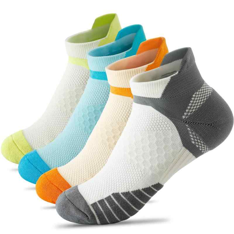 [HWVICTORYV] スポーツ ソックス 靴下 レディース くるぶし 底パイル アーチサポート 立ち仕事 登山 テニス ランニングソックス 4足セット 22-25cm アンクル スニーカーソックス