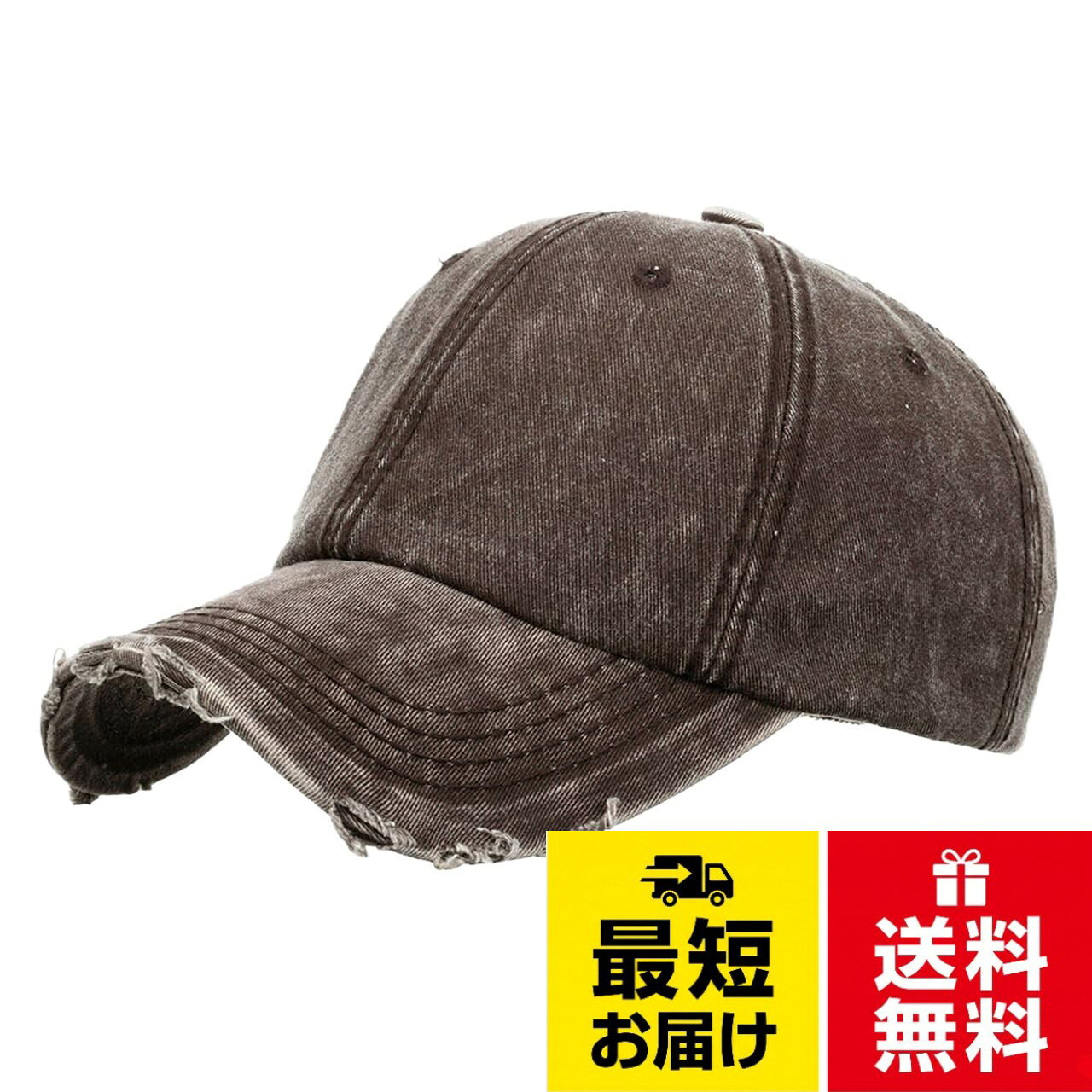 デニム デザインに ダメージ 加工が施されたスタイリッシュ なデザインが特徴的な ユニセックス仕様の カジュアル なデザインキャップ。。季節問わず使用できるデザインで、夏場の熱中症対策や寒い日には風よけとしても使用できる機能性抜群のキャップ。。キャップ後方の アジャスター で サイズ調節 が簡単にできるので誰でも安心して着用できます。。スポーツ、ランニング、レジャー等様々なアクティビティに適しており、豊富なカラー展開でおしゃれも楽しめます。。カラー：全6色　素材：コットン、他 サイズ：フリーサイズ（頭囲 約58cm つば長 約7.5cm 深さ 約10cm）※調整可能[バズ セレクション] 帽子 BBキャップ デニム ツバ キャップ おしゃれ ダメージ かっこいい メンズ レディース CAP414 / Free Size