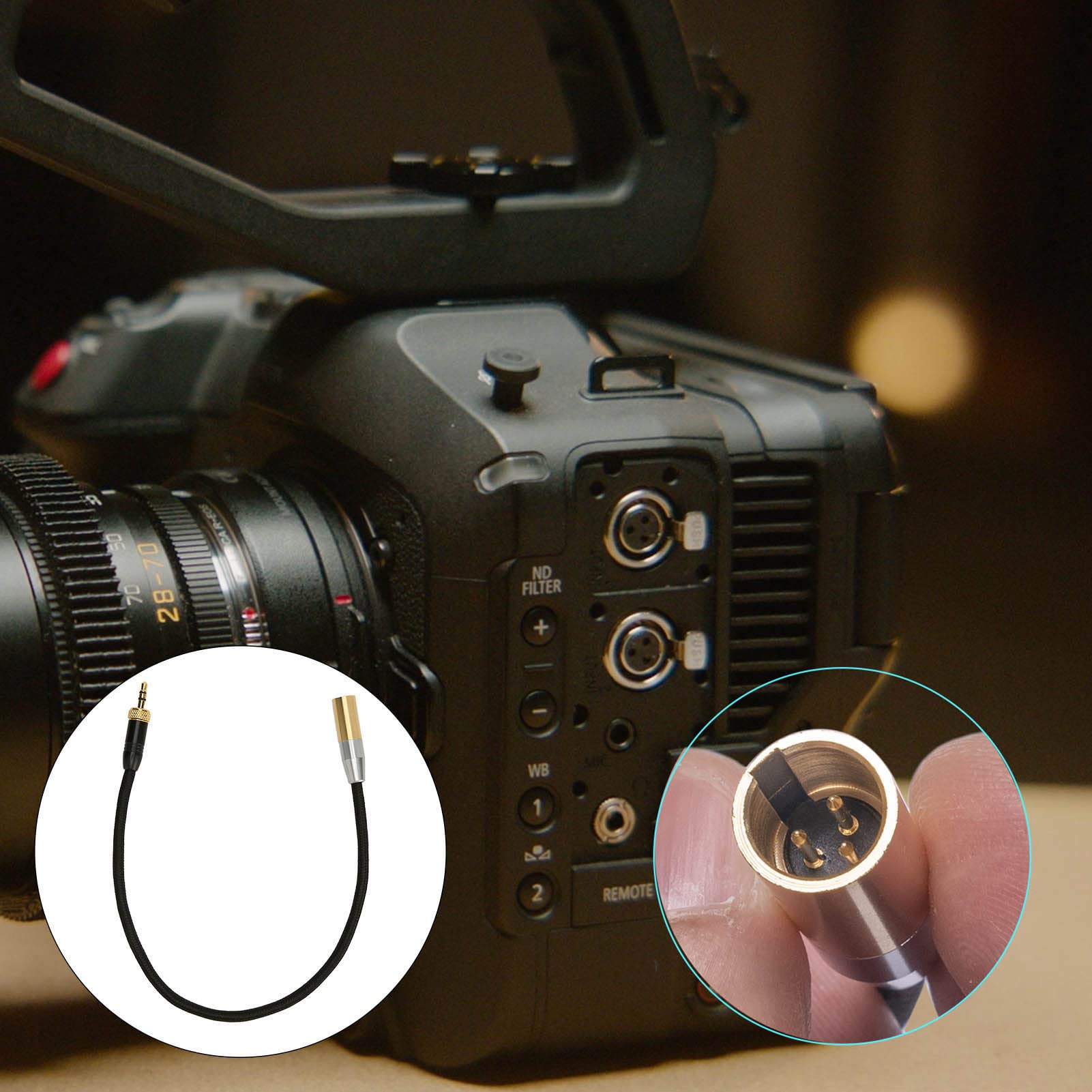HRテクノロジーズ楽天市場店の【送料無料】3.5mm - ミニ XLR ケーブル、3.5mm ステレオ - 3 ピン ミニ XLR コード、HiFi 音質 ミニ XLR ケーブル BMPCC シリーズ ビデオカメラ用 C70 ビデオカメラ用｜アングル3