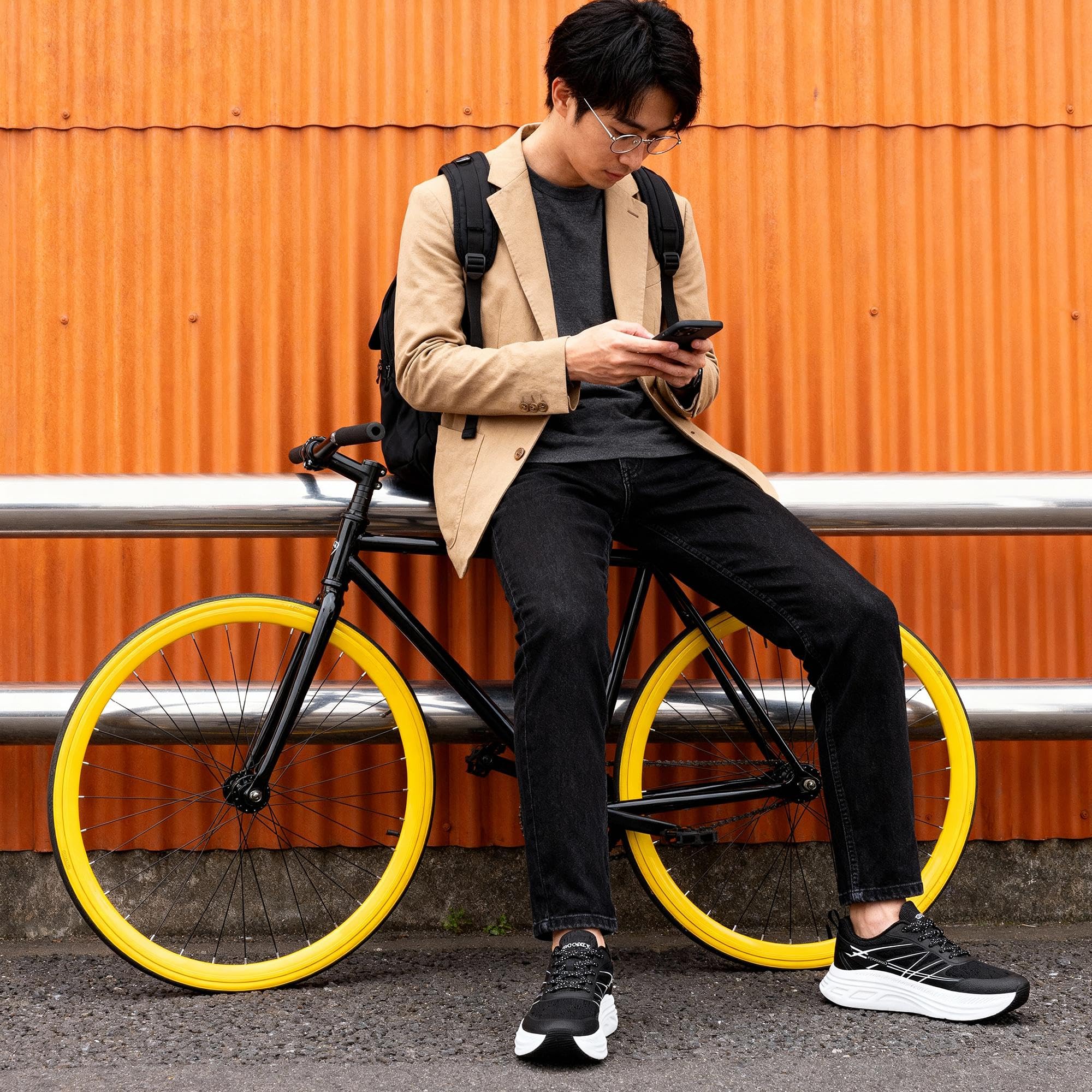 HRテクノロジーズ楽天市場店の【送料無料】[Geococcyx] メンズ ランニングシューズ 厚底 スニーカー 4e 幅広 通気性 ジョギング ウォーキングシューズ 運動靴｜アングル2