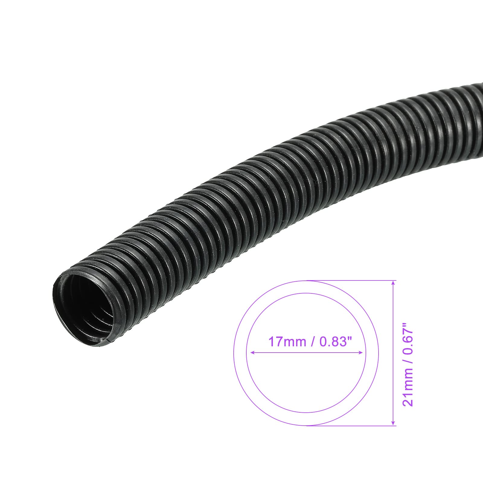 HRテクノロジーズ楽天市場店の【送料無料】DMiotech 21 mm x 17 mm x 4 M ナイロン スプリットなし コルゲートチューブ 屋内屋外コード管理 ラップ整頓 オフィス ガーデン用｜アングル3