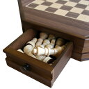 【引き出し付きの可愛らしいチェスセット】木製八角形チェスセット　CS29-12