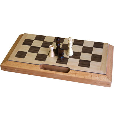【アウトレット品】【持ち歩きに便利な持ち手付き】木製折りたたみ式チェスセット　CS200-16