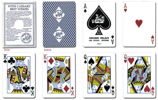 ビー・カジノホテルカード ポーカーサイズ-CAESARS PALACE- 青 (メッセージ付きボックス)～特別に未使用の状態で日本に輸入されたレアカジノトランプ！～ 2