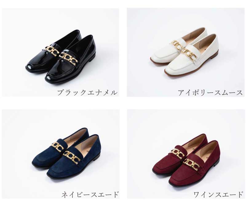 【SCORPIUS】 大きめ ビット 付き ローファー 2cm レディース ブラック 白 ネイビ...