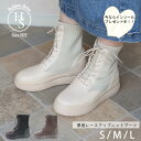 ★5の付く日はP5倍! 厚底 レースアップ ブーツ レディース 歩きやすい 黒 白 ニット ストレッチ 3E 相当 ヒール 7cm ファスナー なし 幅広 mu...