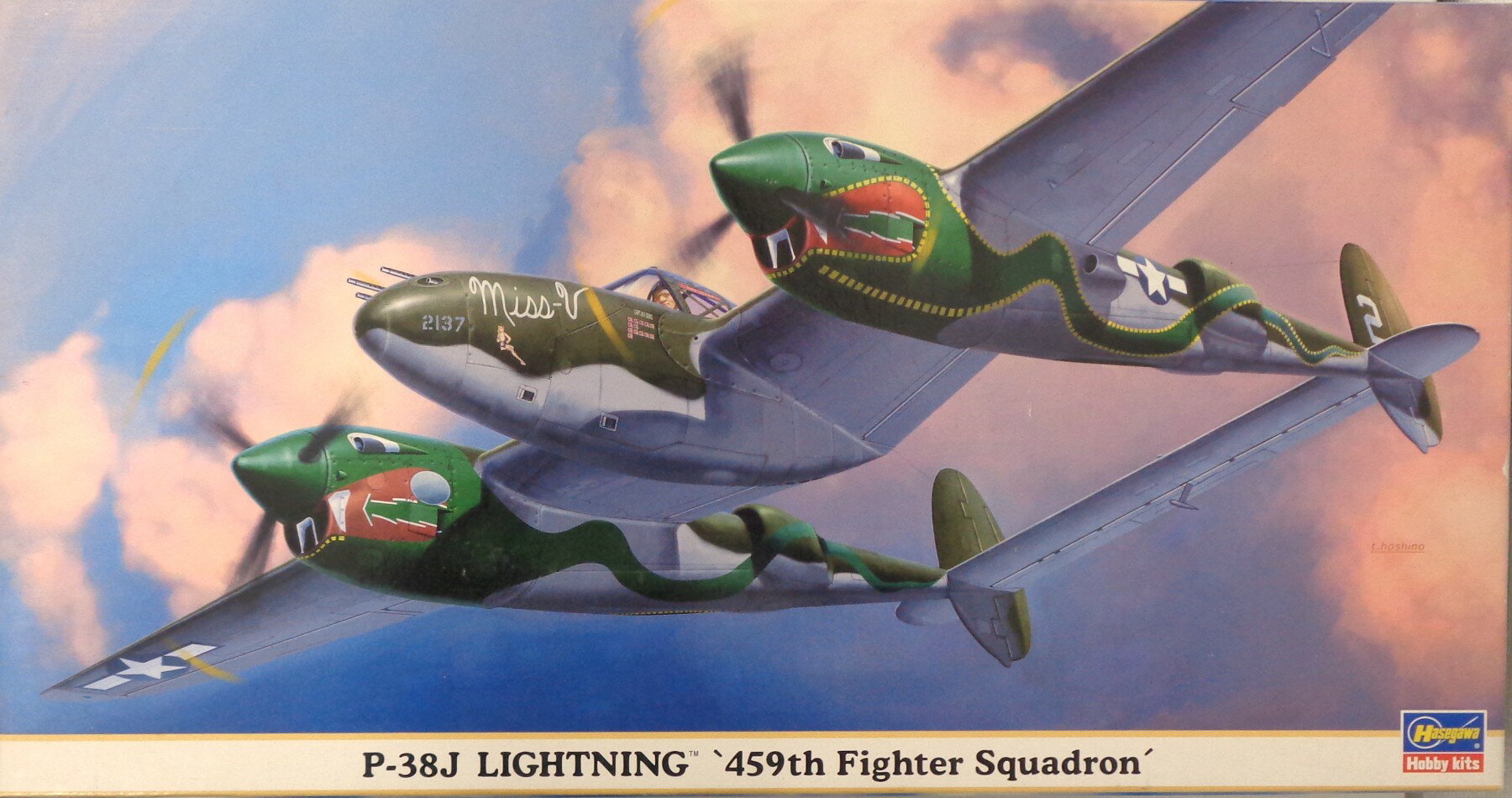 【中古】 その他 プラモデル(航空機) 軍用機 ハセガワ/プラモデル　No.09582　1/48　P-38J ライトニング '第459戦闘飛行隊’ 【B】 ※未組立・若干の外箱傷みあり　※デカール変色あり