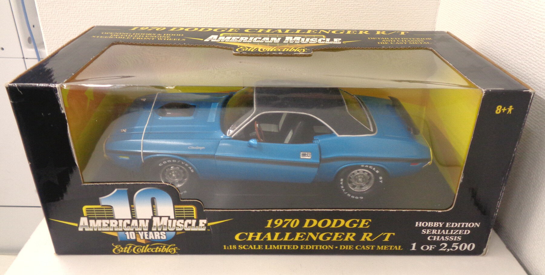 【中古】 その他 スケールミニカー(1/8～1/35) アメリカンマッスル/エリートエディション　1/18　1970 DODGE CHALLENGER R/T(ブルーメタリック) 【B】 ※外箱傷みあり・開け口テープ開封済　※メーカー出荷時からの塗装ムラ等はご容赦下さい