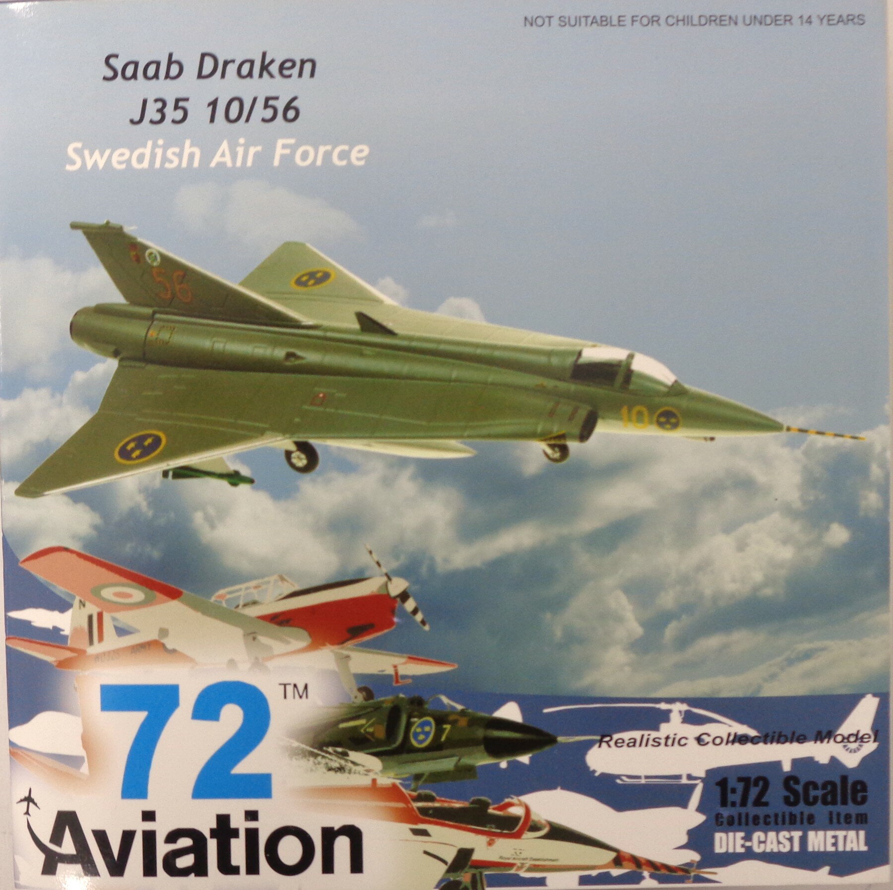 【中古】 その他 完成品(航空機) 軍用機 Aviation72 1/72 サーブ ドラケン J35 10/56 スウェーデン空軍 2010年 【B】 ※若干の外箱傷みあり ※商品の性質上多少の塗装ムラ等はご容赦下さい