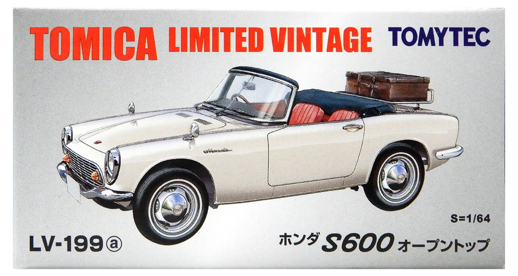 【中古】1/64 TOMYTEC(トミーテック) トミカリミテッドヴィンテージ LV-199a ホンダ S600 オープントップ(白) 【B】 外箱開封済・外箱傷み / 性質上、多少の塗装ムラ等はご容赦ください