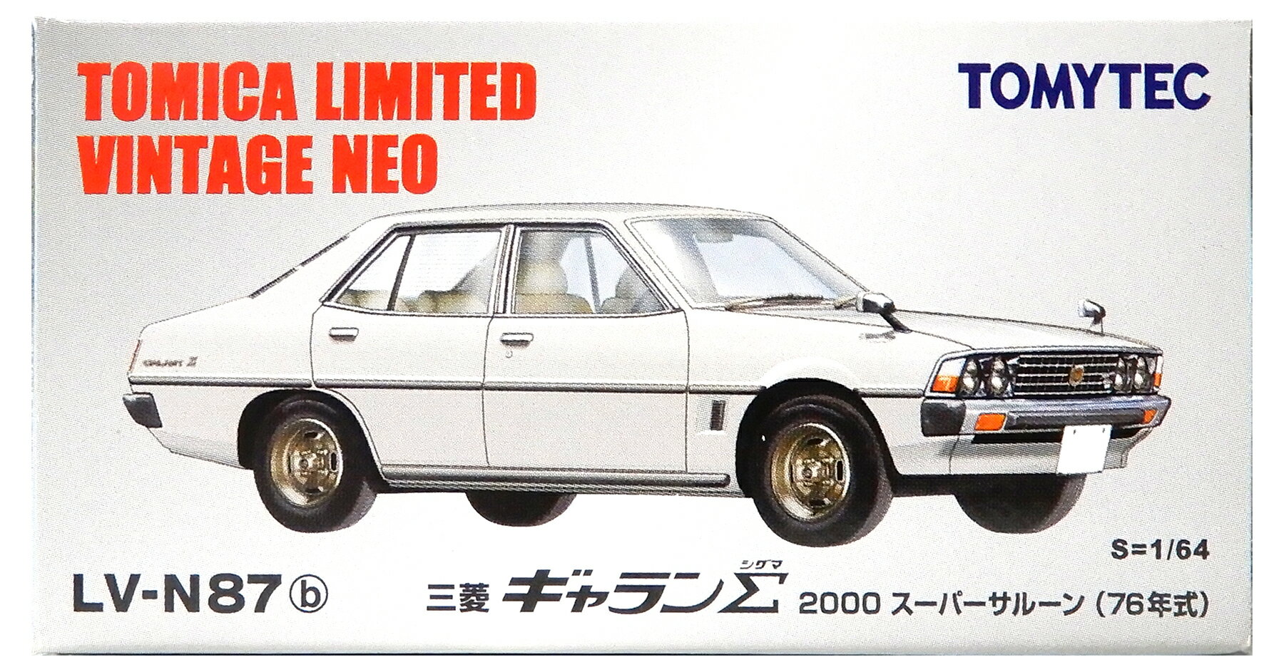 【中古】1/64 タカラトミー LV-N87b トミカリミテッドヴィンテージNEO LV-N87b 三菱ギャランΣ2000 スーパーサルーン (76年式) (白) 【B】 外箱開封済・外箱傷み / 性質上、多少の塗装ムラ等はご容赦ください