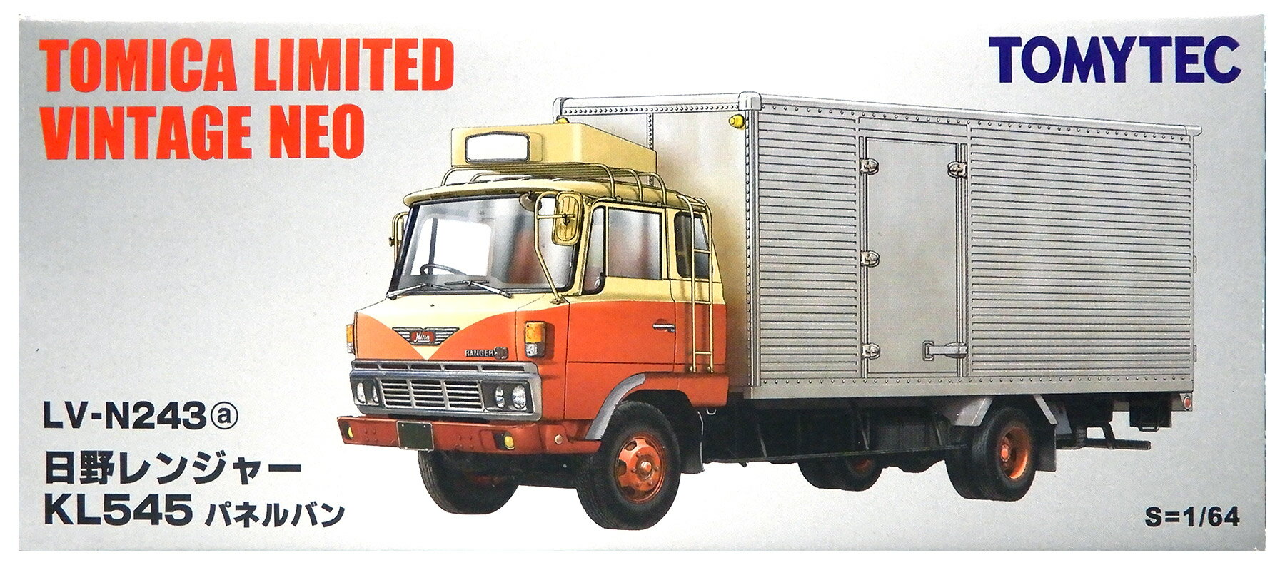 【中古】1/64 TOMYTEC(トミーテック) トミカリミテッドヴィンテージNEO LV-N243a 日野レンジャー KL545 パネルバン 【B】 外箱開封済・外箱傷み / 性質上、多少の塗装ムラ等はご容赦ください