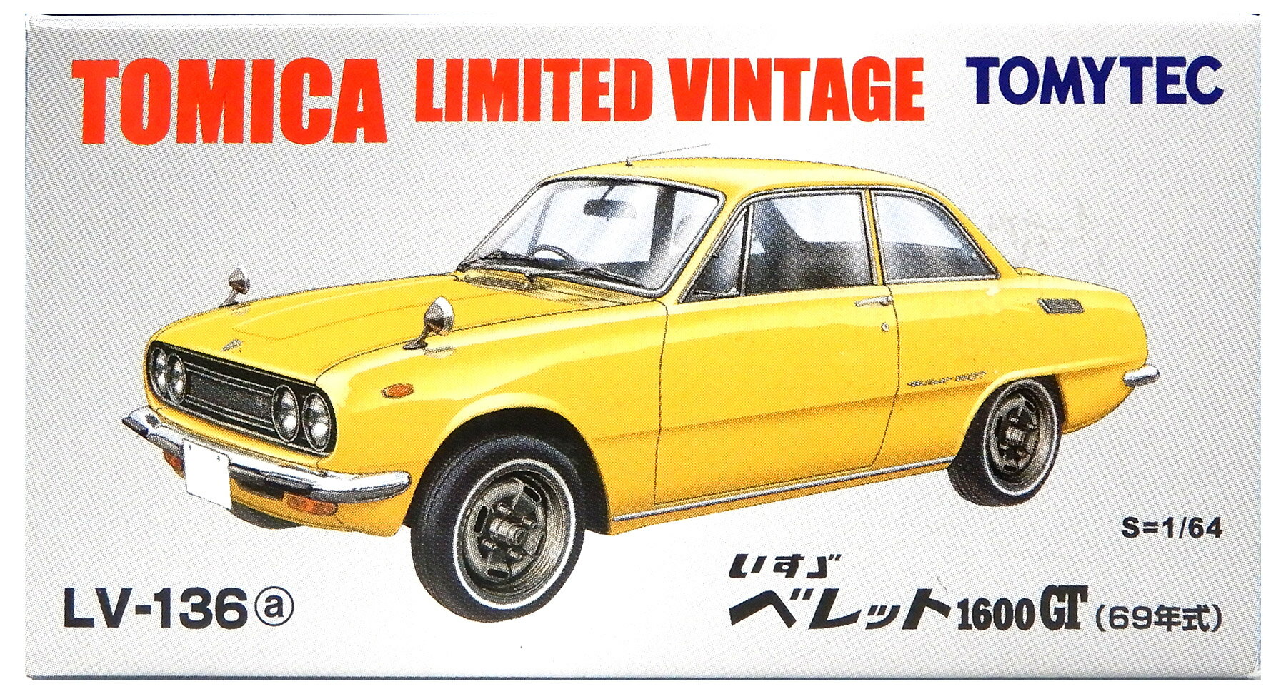 【中古】1/64 TOMYTEC(トミーテック) トミカリミテッドヴィンテージ LV-136a ベレット 1600GT(黄)69年..