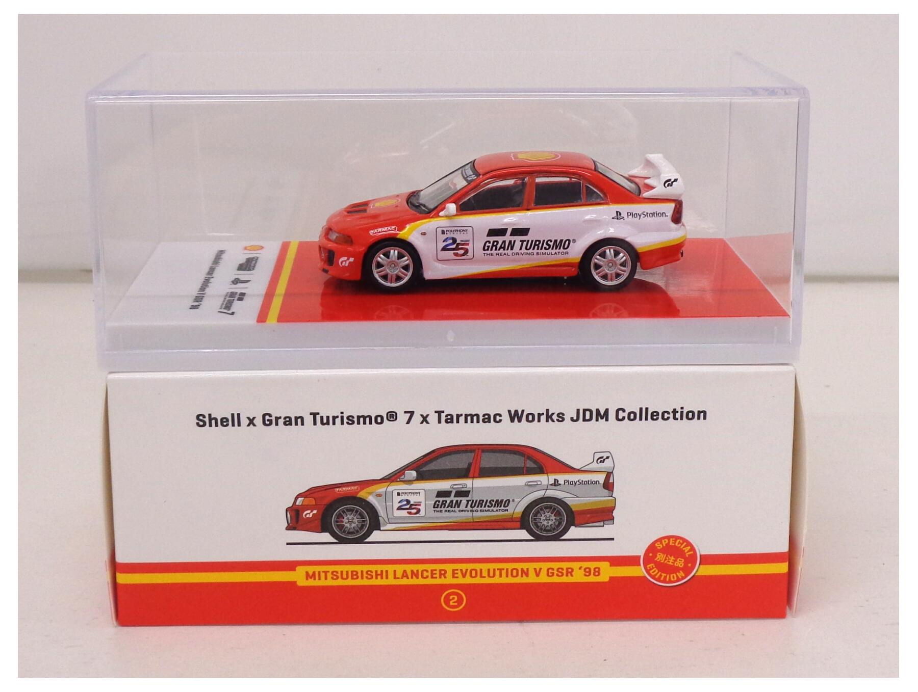 【中古】 その他 スケールミニカー(1/64・その他) TARMAC 1/64 MITSUBISHI LANCER EVOLUTION V GSR '98 Gran Turizmo7 【B】 ※外箱に若干の傷みあり・商品の性質上多少の塗装ムラ等はご容赦ください