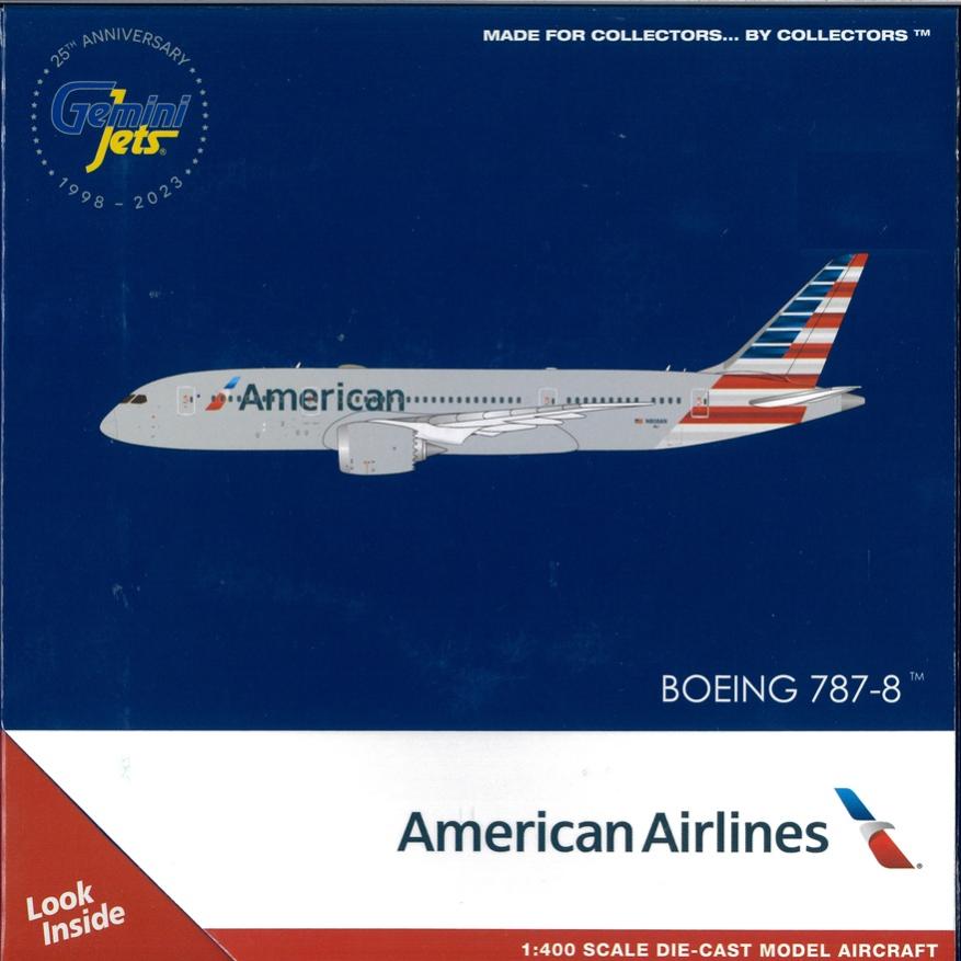 【中古】 その他 完成品(航空機) 民間機 GeminiJets 1/400 ボーイング787-8　アメリカン航空 N808AN 【B】 ※開封品、箱若干の傷みあり、商品の性質上多少の塗装ムラ等はご容赦下さい