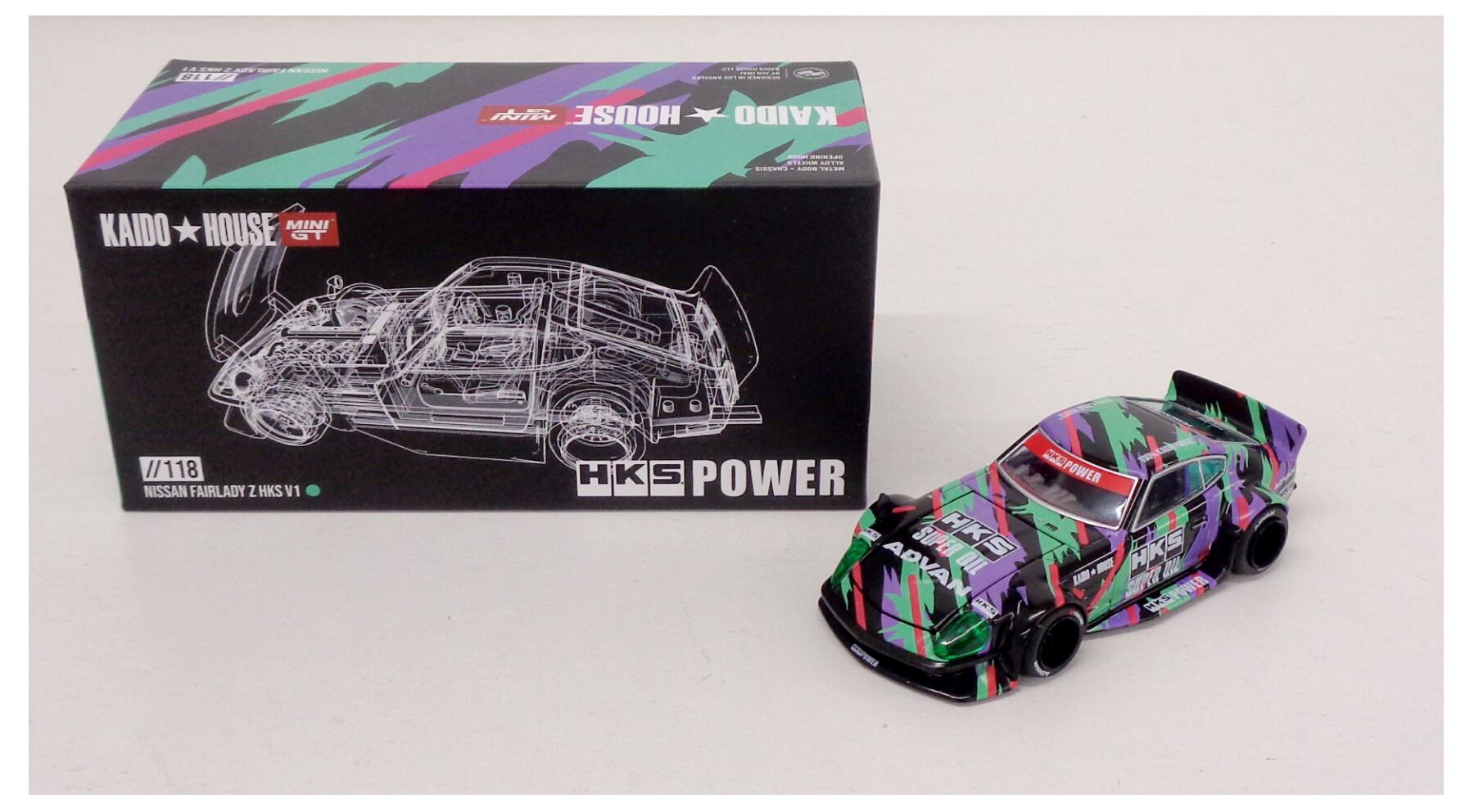 【中古】 その他 スケールミニカー(1/64・その他) KAIDO HOUSE 1/64 118 Nissan フェアレディ Z HKS 【B】 ※外箱に若干の傷みあり・商品の性質上多少の塗装ムラ等はご容赦ください