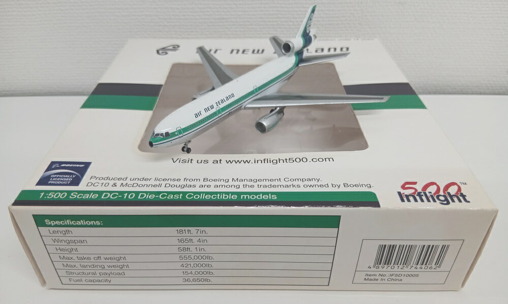 【中古】 その他 完成品(航空機) 民間機 1/500 インフライト IF5D10005 DC-10 ニュージーランド航空 ZK-NZM 【B】 外箱多少傷み　※商品の性質上、多少の塗装ムラ等はご了承ください。