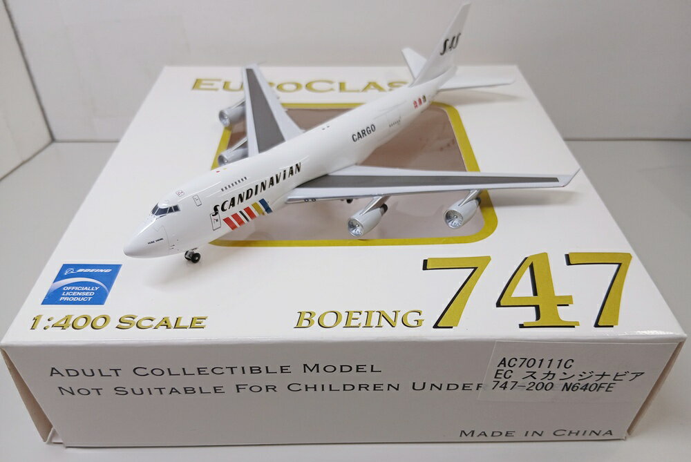 【中古】 その他 完成品(航空機) 民間機 1/400 アエロクラシックス AC70111C B747-200 スカンジナビア航空・カーゴ N640FE 【B】 外箱多少傷み ※商品の性質上、多少の塗装ムラ等はご了承ください。
