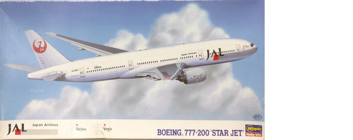 【中古】1/200 ハセガワ LT17 日本航空 ボーイング 777-200 ’スタージェット’ 【C】 未組立、箱傷みあり、デカール変色