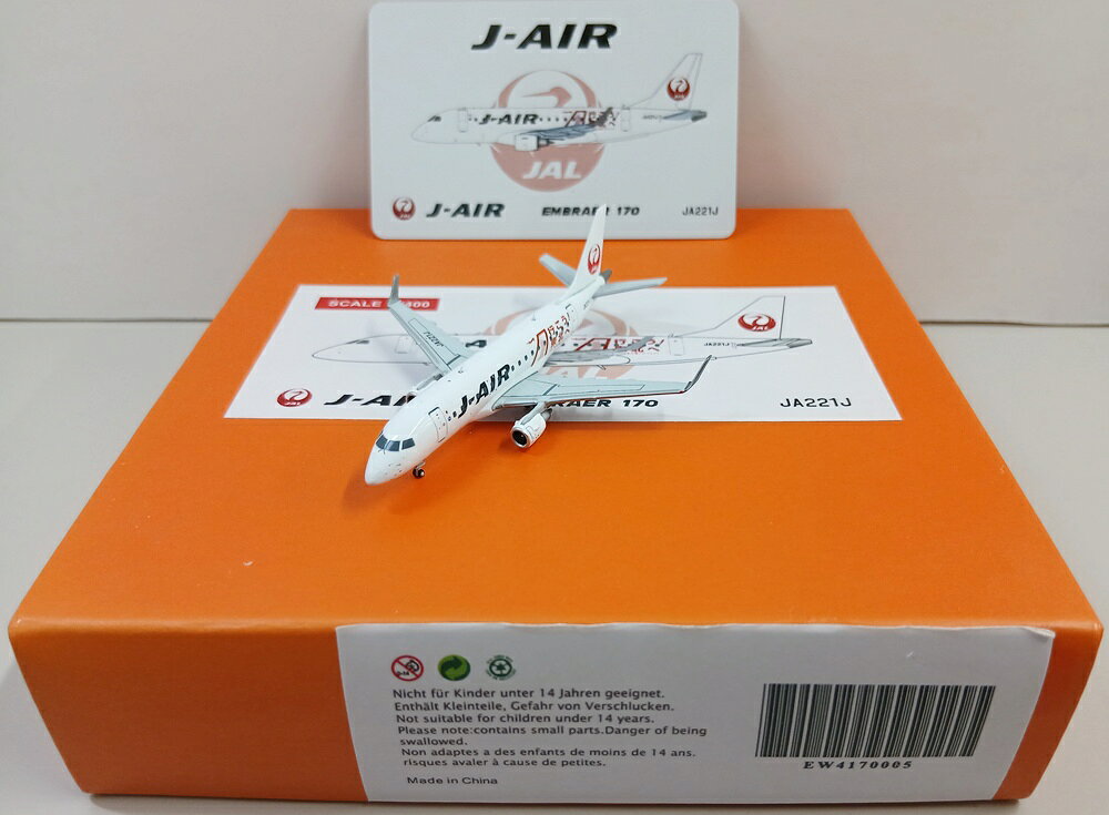 【中古】 その他 完成品(航空機) 民間機 1/400 JC Wings EW4170005 E170 J-AIR 「行こう!東北へ」 JA221J 【B】 箱多少傷みあり ※商品の性質上、多少の塗装ムラ等はご了承ください。