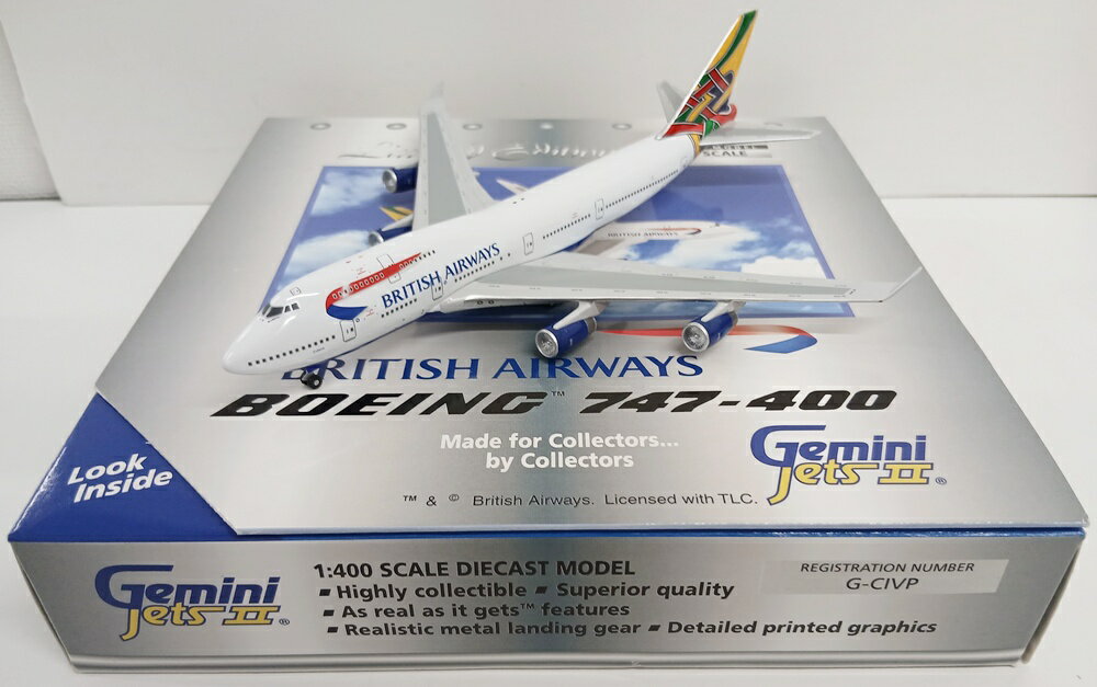 Other - 【中古】 その他 完成品(航空機) 民間機 1/400 ジェミニ GJBAW019 B747-400 ブリティッシュ・エアウェイズ G-CIVP ワールドイメージ尾翼”Colum” 【B】 外箱多少傷み ※商品の性質上、多少の塗装ムラ等はご了承ください。