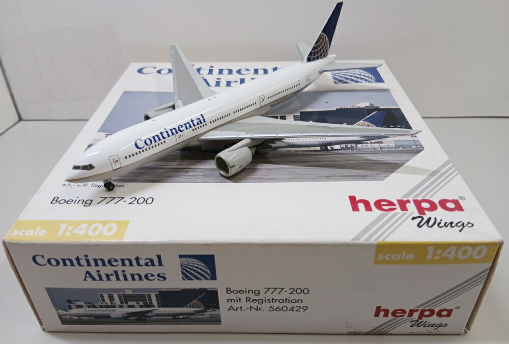 【中古】 その他 完成品(航空機) 民間機 1/400 ヘルパ 560429 B777-200 コンチネンタル航空 N77006 【B】 外箱多少傷み ※商品の性質上、多少の塗装ムラ等はご了承ください。