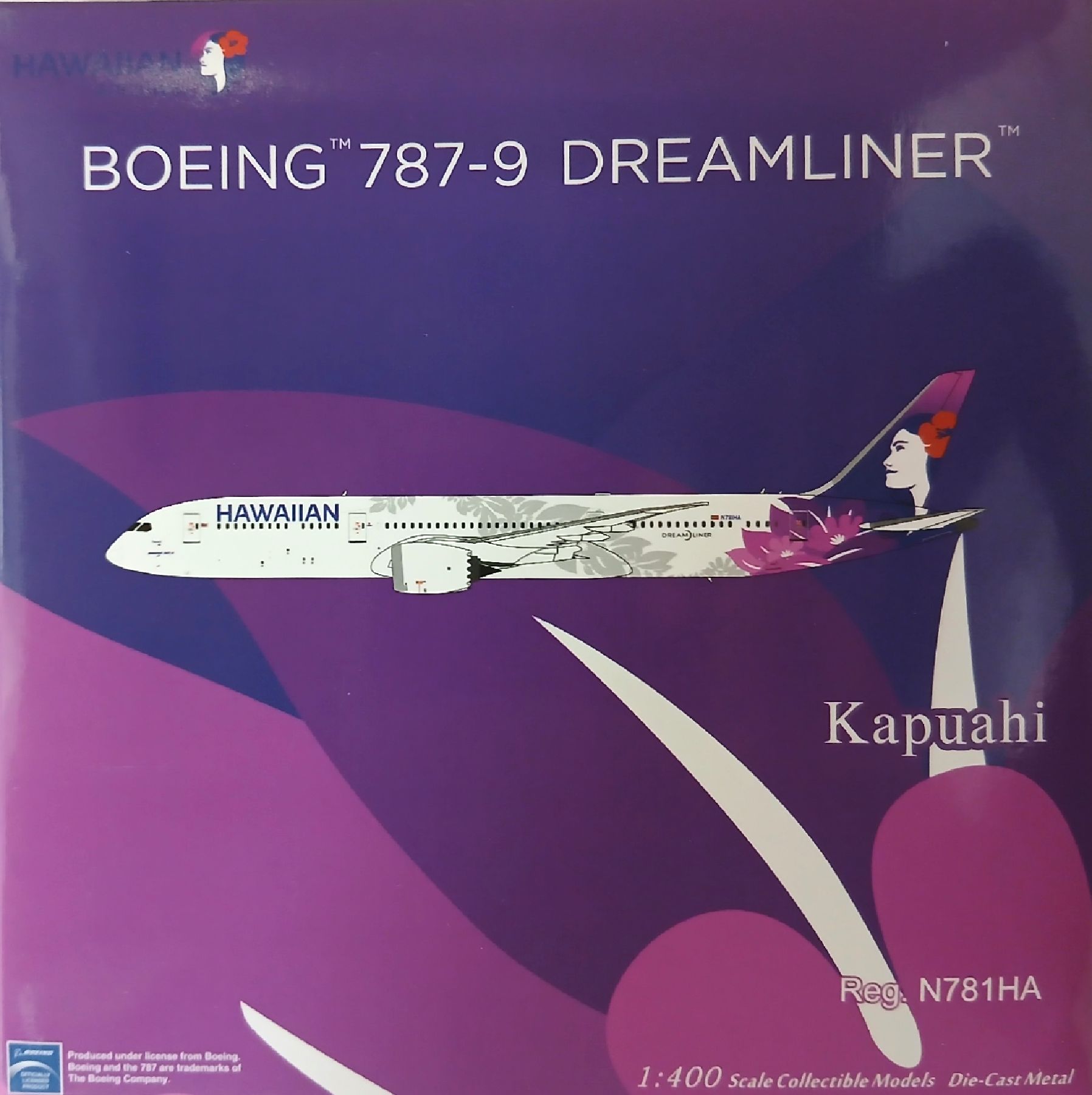 【中古】 その他 完成品(航空機) 民間機 NGモデル 55128 1/400 ボーイング787-9 ドリームライナー ハワイアン航空 N781HA 【C】 左エンジン取り付け難あり/注意書き折れ曲がり