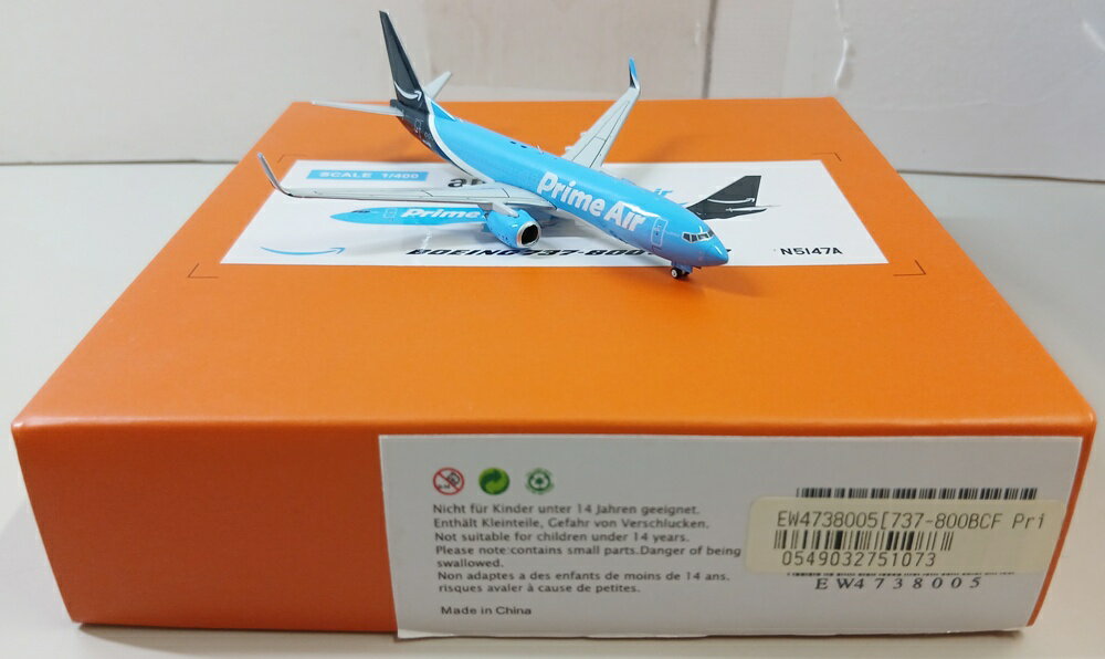 Airplane - 【中古】 その他 完成品(航空機) 民間機 1/400 JC Wings EW4738005 B737-800BCF Amazon Prime Air N5147A 【B】 外箱多少傷み　※商品の性質上、多少の塗装ムラ等はご了承ください。
