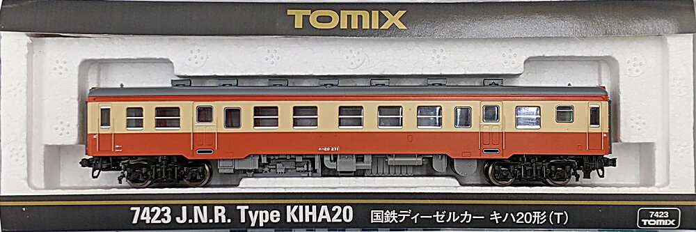 【中古】Nゲージ TOMIX(トミックス) 7423 国鉄ディーゼルカー キハ20形(T) 【B】 室内灯装着品 パーツ取付残有 インレタ貼付残有　
