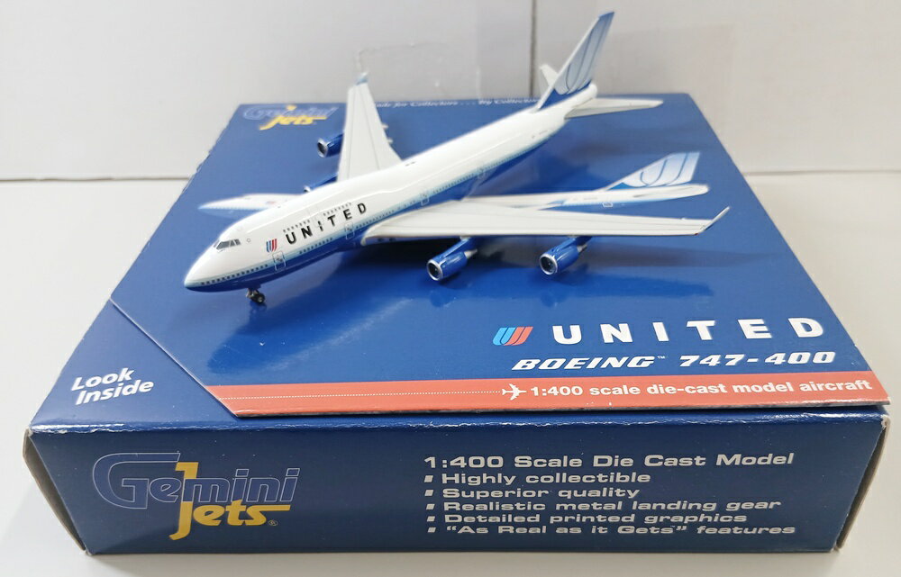  その他 完成品(航空機) 民間機 1/400 ジェミニジェッツ GJUAL1020 B747-400 ユナイテッド航空 N197UA  外箱多少傷み　※商品の性質上、多少の塗装ムラ等はご了承ください。