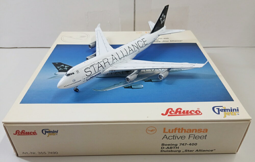  その他 完成品(航空機) 民間機 1/400 ジェミニジェッツ/シュコー 355 7490 B747-400 ルフトハンザドイツ航空 D-ABTH スターアライアンス塗装  外箱多少傷み　※商品の性質上、多少の塗装ムラ等はご了承ください。