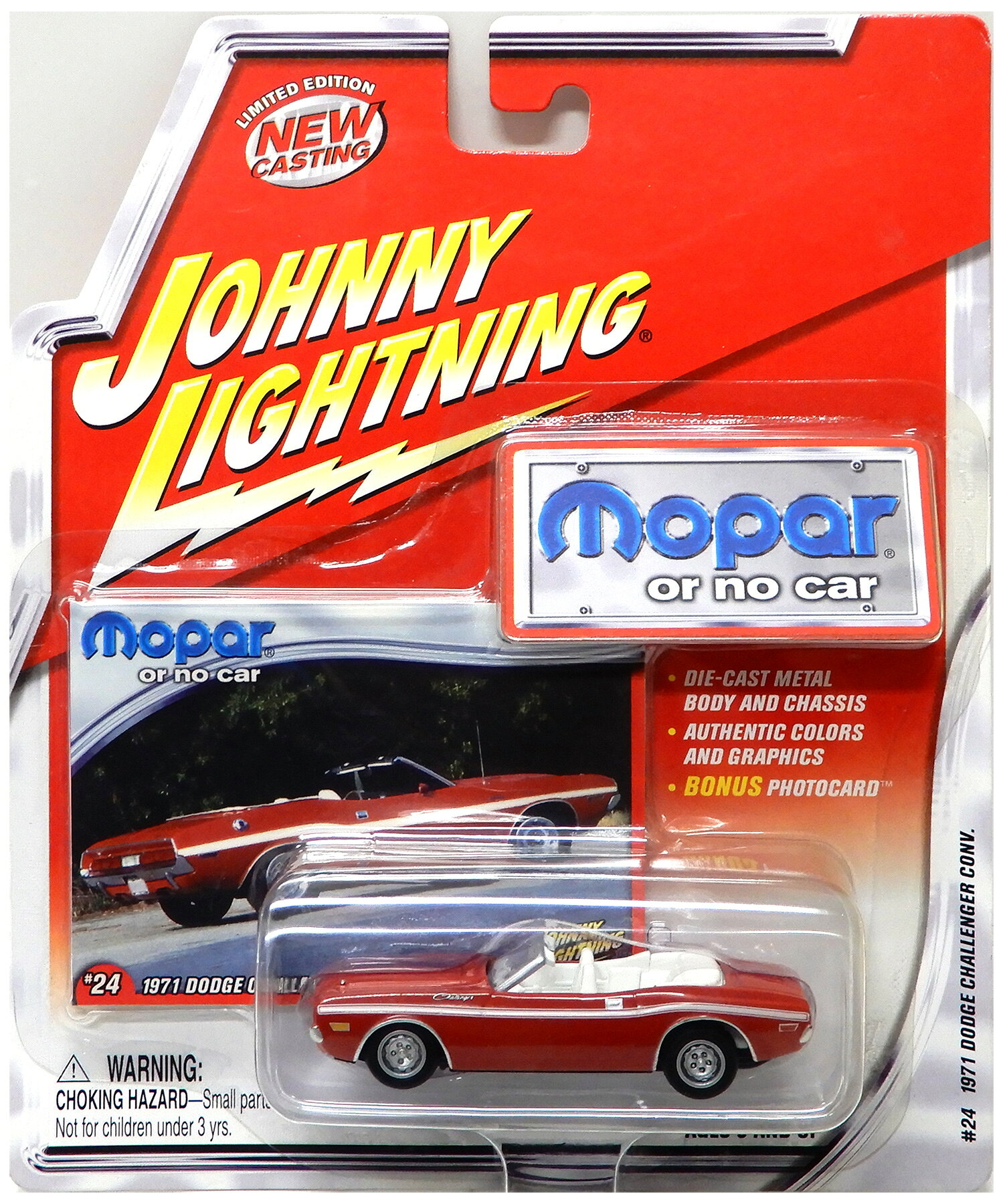 【中古】 その他 スケールミニカー(1/64・その他) Johnny Lightning Mopar Or No Car #24 1971 Dodge Challenger Conv 【A´】 パッケージ未開封・傷み / 性質上、多少の塗装ムラ等はご容赦ください
