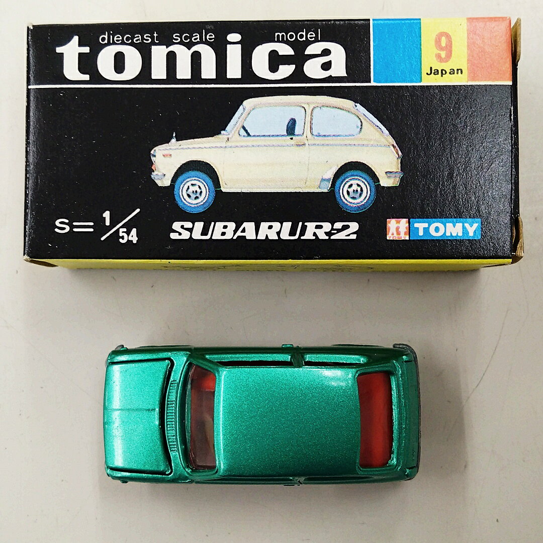 【中古】 タカラトミー トミカ No.9 1/54 スバル R2(グリーン/黒箱) 【D】 ※内容物...