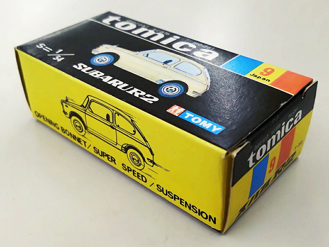 【中古】 タカラトミー トミカ No.9 1/54 スバル R2(グリーン/黒箱) 【D】 ※内容物...