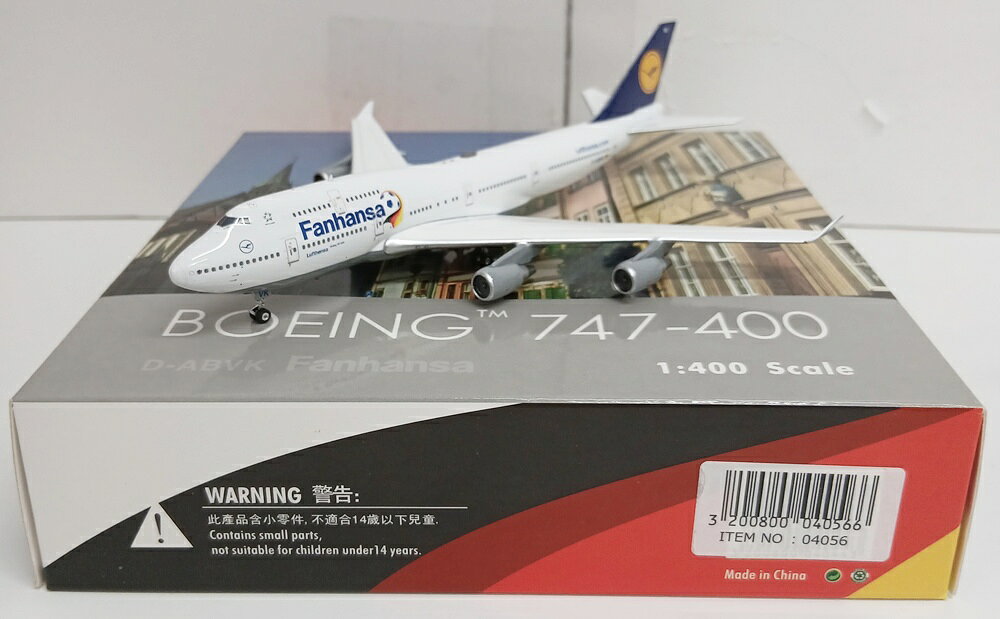 【中古】 その他 完成品(航空機) 民間機 1/400 フェニックス 04056 B747-400 ルフトハンザドイツ航空 D-ABVK ”Fanhansa” 【B】 外箱多少傷み　※商品の性質上、多少の塗装ムラ等はご了承ください。