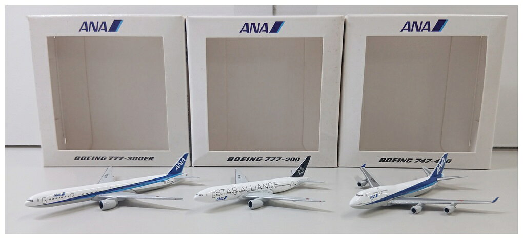 【中古】 その他 完成品(航空機) 民間機 1/1000 全日空商事 NHS10001 B747-400/B777-200/B777-300ER ANA 3機セット JA404A/JA711A/JA732A 【B】 外箱多少傷み　※商品の性質上、多少の塗装ムラ等はご了承ください。