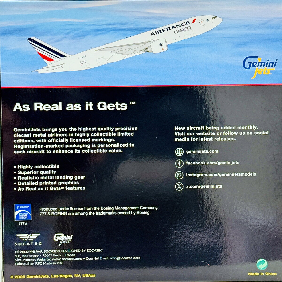 ホビーランドぽち 楽天市場店の【中古】 その他 完成品(航空機) 民間機 GeminiJets 1/400 777-200LRF エールフランス カーゴ F-GUOC [GJAFR2159] 【C】 ※開封品※外箱傷み※ブリスタ傷み※塗装乱れ※メーカー出荷時からの塗装ムラ等はご容赦下さい。※商品内容は画像の通りです。｜アングル2
