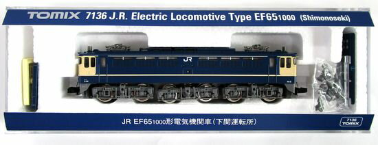 【中古】Nゲージ TOMIX(トミックス) 7136 JR EF65-1000形 電気機関車 (下関運転所) 【D】 屋根に小さなホコリ巻き込み/解放てこ外れ易いのサムネイル