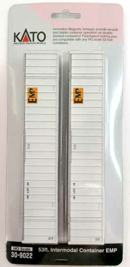 【中古】HOゲージ/KATO 30-9022 53ft. Intermodal Container EMP 2個セット【A’】※パッケージ変色