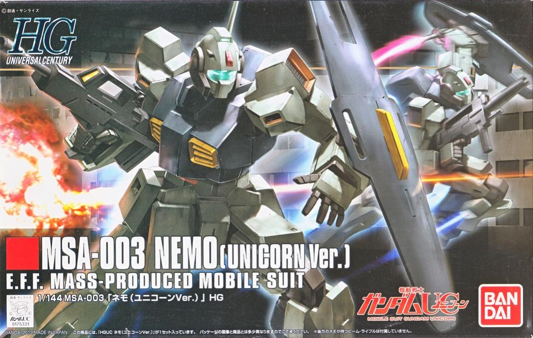 【中古】1/144 バンダイ 140 HGUC MSA-003 ネモ ユニコーンーVer. 【A´】 未組立、箱少し傷みあり