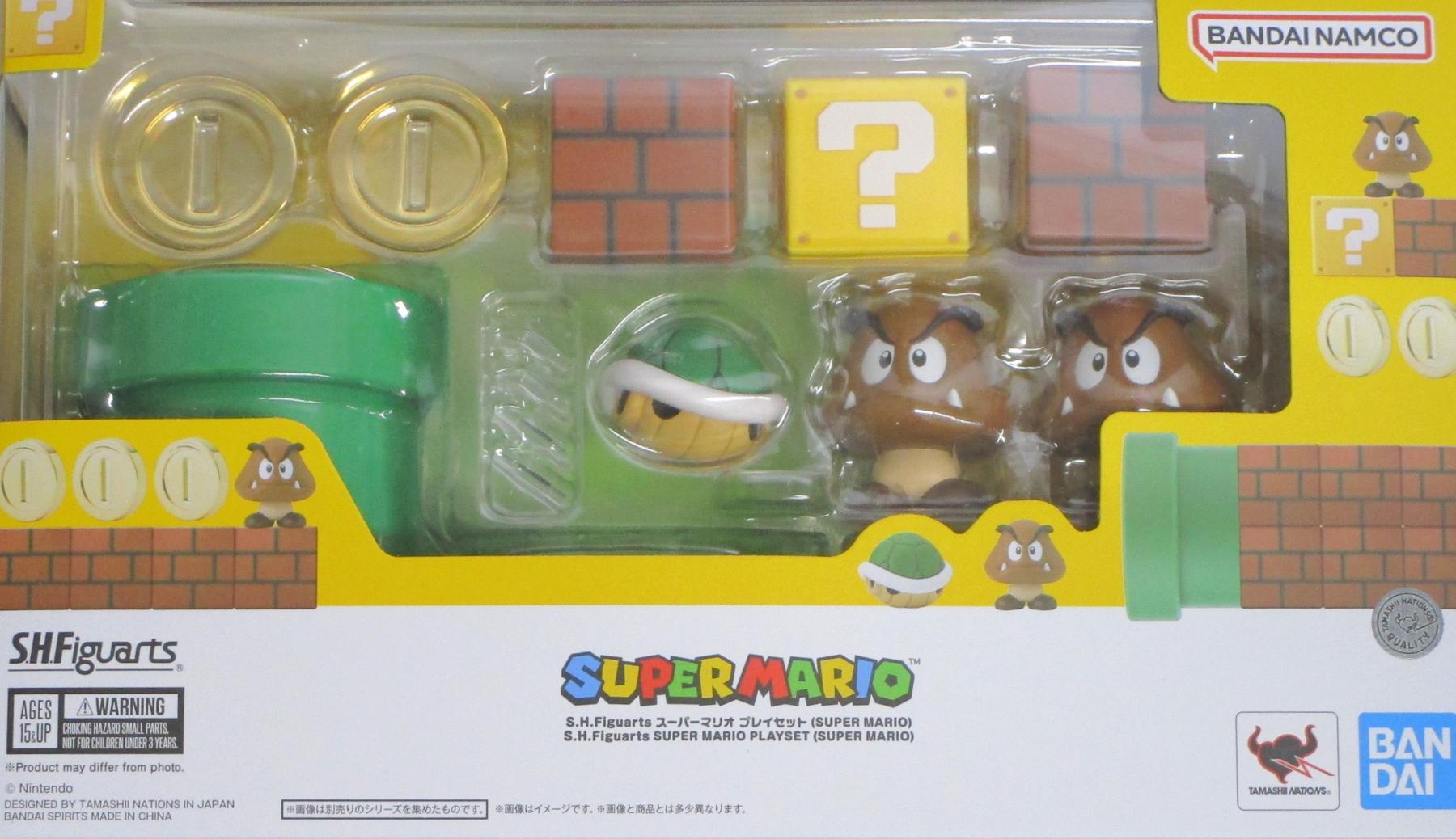 樂天商城 - 【中古】 バンダイスピリッツ S.H.Figuarts スーパーマリオ プレイセット(SUPER MARIO) 【A´】 未開封品(テープ二重貼り)/箱、パッケージ少し傷みあり