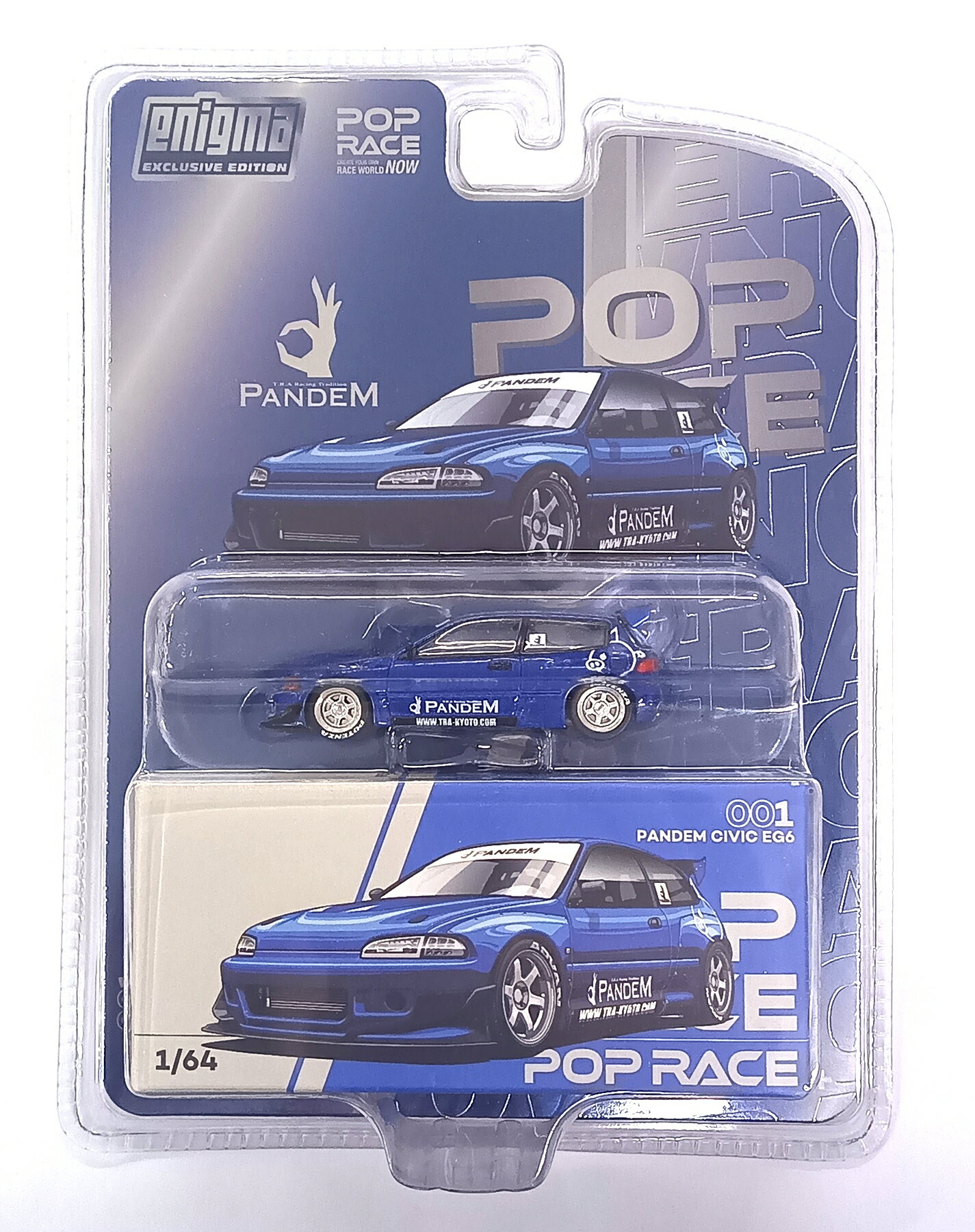 【中古】 その他 スケールミニカー(1/64・その他) POP RACE x Enigma 1/64 PRE001 Pandem Civic EG6 v1..