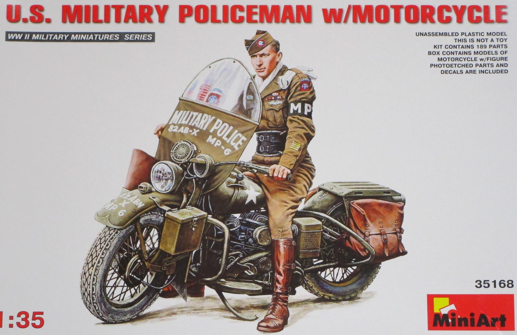 乐天商城 - 【中古】 その他 プラモデル ミニアート 35168 1/35 アメリカ陸軍憲兵 (バイク付) 【A´】 ※未組立・外箱に少しの傷みあり