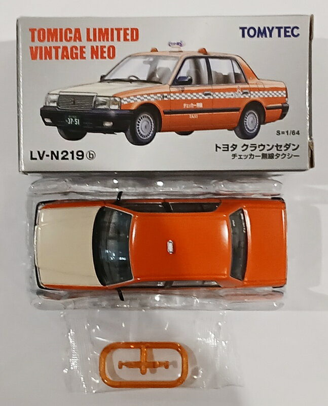 Antique - 【中古】1/64 TOMYTEC(トミーテック) トミカリミテッドヴィンテージNEO LV-N219b トヨタ クラウンセダン(チェッカーキャブ) 【B】 外箱多少傷み、パーツ未使用　※メーカー出荷時からの塗装ムラ等はご容赦下さい。