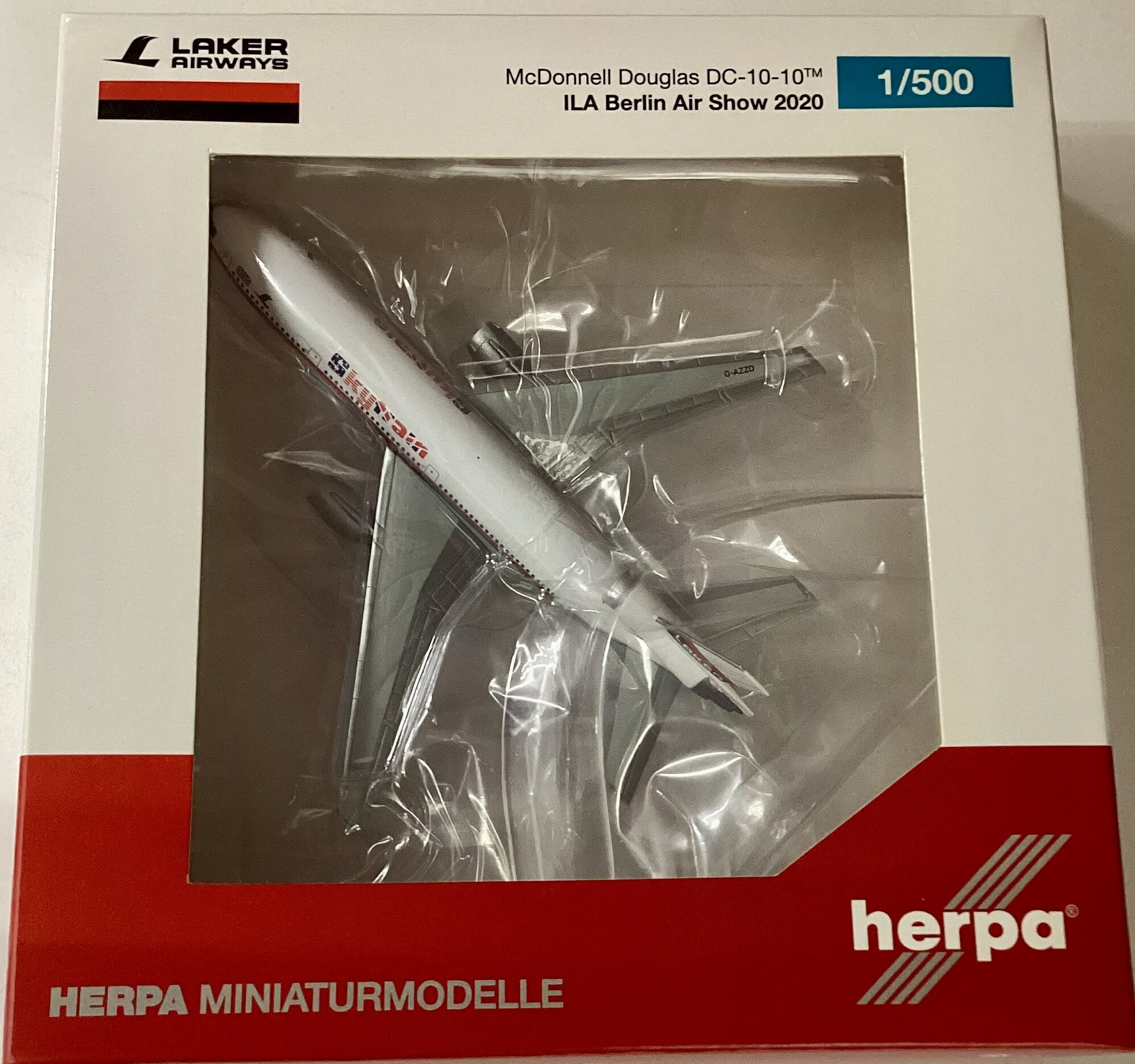 【中古】 その他 完成品(航空機) 民間機 ヘルパ 534314 1/500 Laker Airways McDonnell Douglas DC-10-10TM Reg.G-AZZD 【C】 開封品・外箱少し傷みあり。※メーカー出荷時の塗装ムラ等はご容赦下さい。