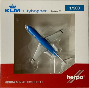 【中古】1/500 herpa(ヘルパ) 527750 フォッカー70 KLMシティホッパー 【C】 開封品・外箱少し傷みあり。※メーカー出荷時の塗装ムラ等はご容赦下さい。